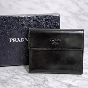 Prada Glossy Black Leather Card Holder